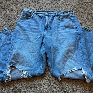 American Eagle Outfitters Light Blue Distressed mom Jeans